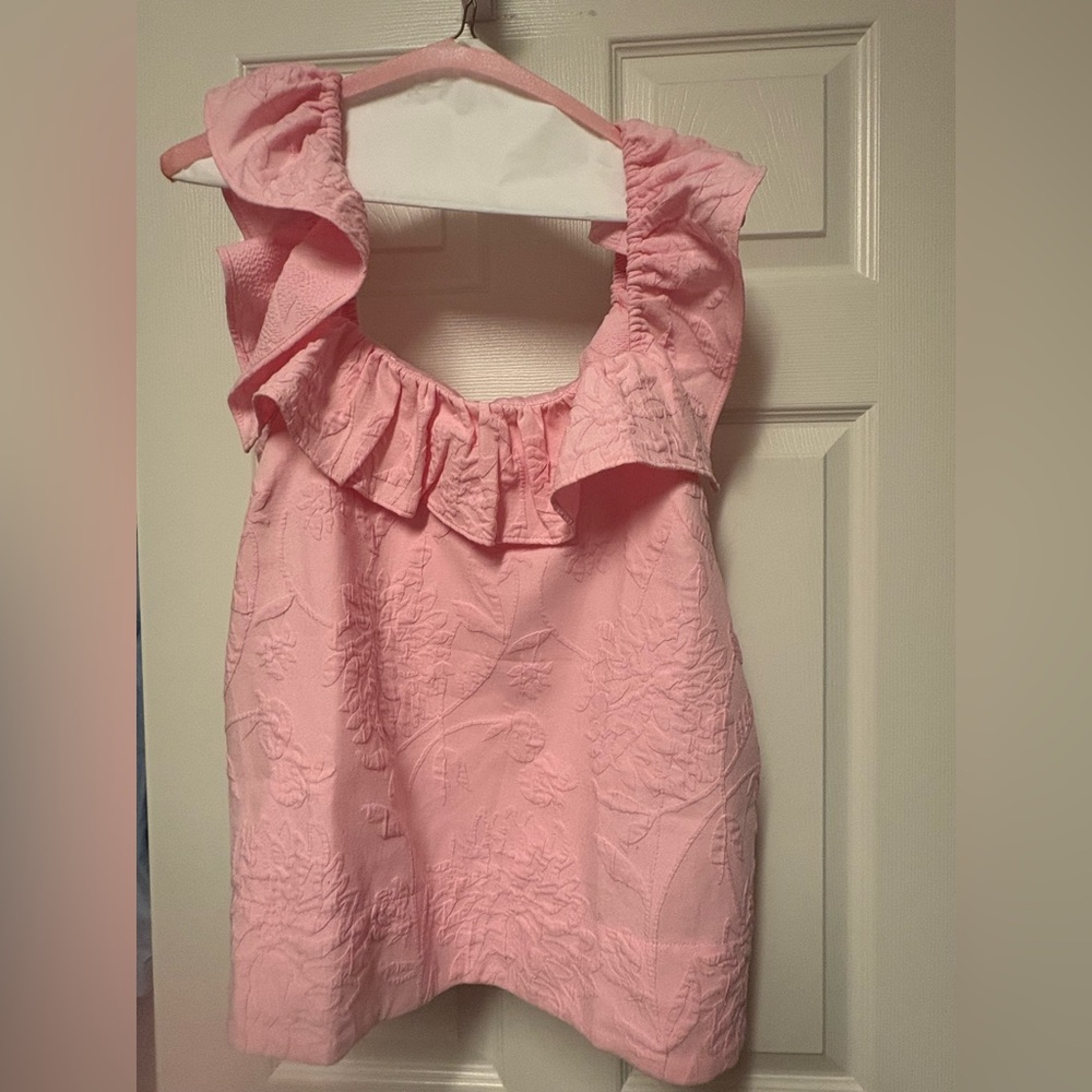 Pink Ruffled Women's Top